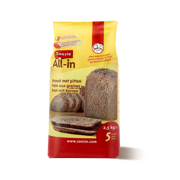 Afbeelding Soezie All-In Brood Met Pitten - Bakproducten - 2.5 kg door Petsplace.nl