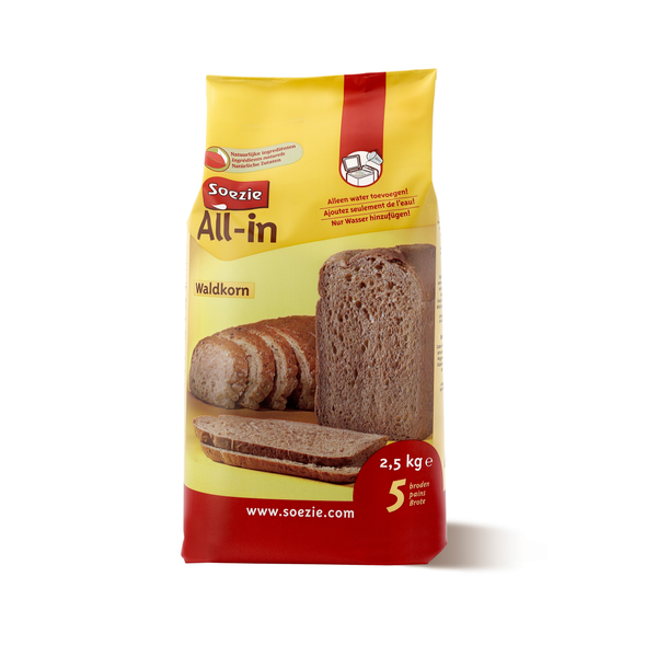 Afbeelding Soezie All-In Waldkorn-Brood - Bakproducten - 2.5 kg door Petsplace.nl