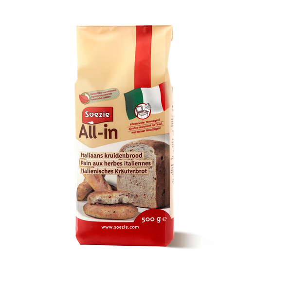 Afbeelding Soezie All-In Italiaans Kruidenbrood - Bakproducten - 500 g door Petsplace.nl
