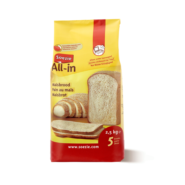 Afbeelding Soezie All-In Maïsbrood - Bakproducten - 2.5 kg door Petsplace.nl