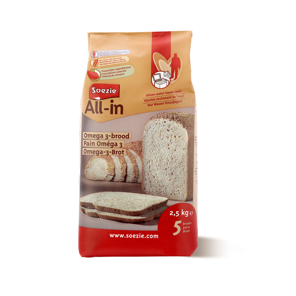 Afbeelding Soezie All-In Omega 3 Brood - Bakproducten - 2.5 kg door Petsplace.nl