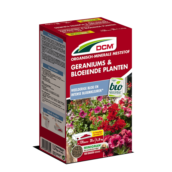 Afbeelding Dcm Meststof Geranium Surfinia & Bloeiende Plant - Siertuinmeststoffen - 1.5 kg door Petsplace.nl