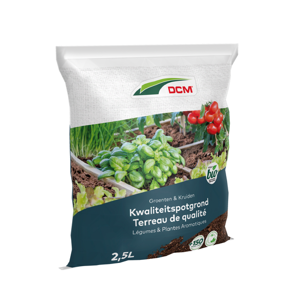 Afbeelding Dcm Potgrond Groenten & Kruiden - Potgrond Turf - 2.5 l Bio door Petsplace.nl