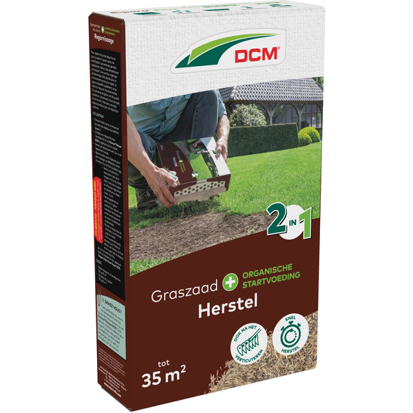 Afbeelding DCM Graszaad voor herstel doorzaai RIPARO PLUS organische mest 35 m2 door Petsplace.nl