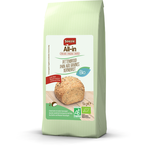 Afbeelding Soezie All-In Bio Pittenbrood - Bakproducten - 1 kg door Petsplace.nl