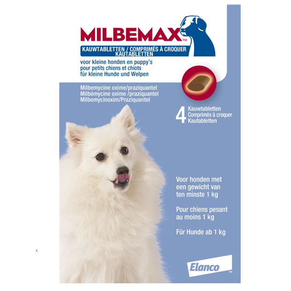 Elanco Milbemax Kauwtablet Kleine Hond - Anti wormenmiddel - 12 g 4 tab 1 Tot 5 Kg