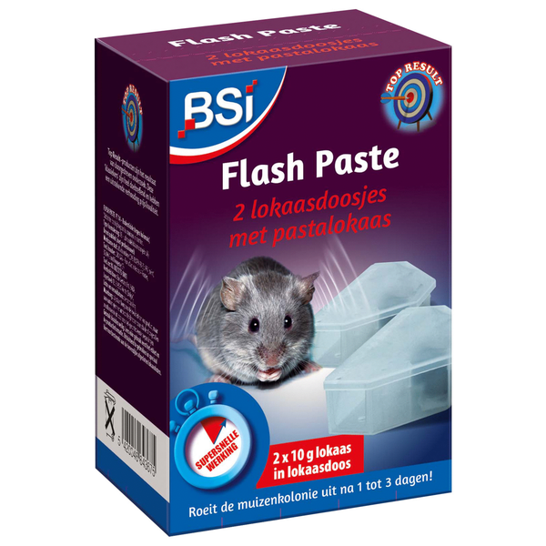 Bsi Flash Paste Lokdoos Tegen Muizen - Ongediertebestrijding - 2x10 g 2 stuks