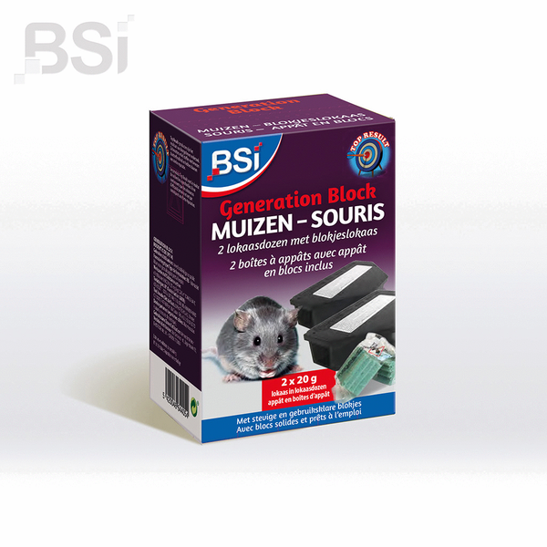 Afbeelding Bsi Generation Block Lokaasdoos - Muizengif - Ongediertebestrijding - 2x20 g door Petsplace.nl