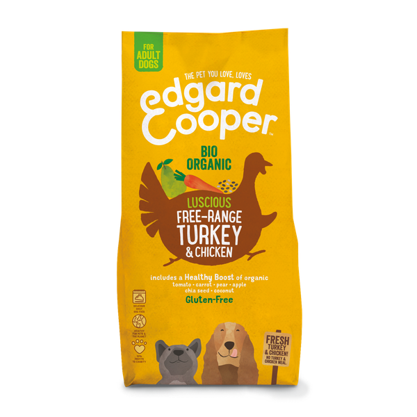 Edgard&Cooper Bio Organic Turkey Adult Kalkoen&Kip&Wortel - Hondenvoer - 7 kg Biologisch