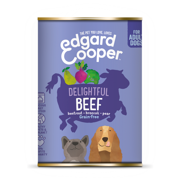 Afbeelding Edgard&Cooper Blik Beef Adult - Hondenvoer - Rund Rode Biet Broccoli 400 g Graanvrij door Petsplace.nl