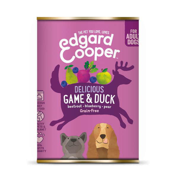 Afbeelding Edgard&Cooper Blik Game Duck Adult - Hondenvoer - Wild Eend Rode Biet 400 g Graanvrij door Petsplace.nl