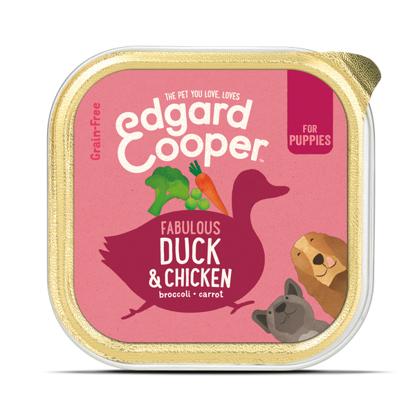 Afbeelding Edgard&Cooper Kuipje Duck Chicken Puppy - Hondenvoer - Eend Kip Broccoli 150 g Graanvrij door Petsplace.nl
