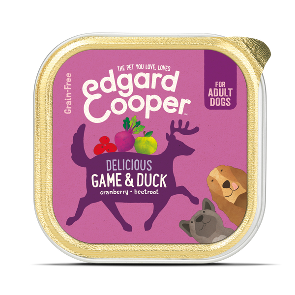 Afbeelding Edgard&Cooper Kuipje Game Duck Adult - Hondenvoer - Wild Eend Veenbes 150 g Graanvrij door Petsplace.nl