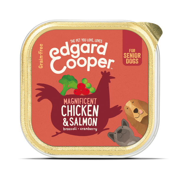 Afbeelding Edgard&Cooper Kuipje Chicken Salmon Senior - Hondenvoer - Kip Zalm Broccoli 150 g Graanvrij door Petsplace.nl