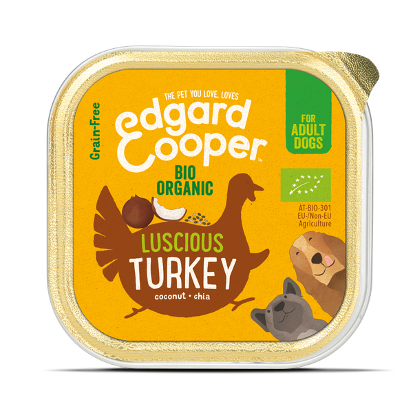 Afbeelding Edgard&Cooper Kuipje Bio Turkey Adult - Hondenvoer - Kalkoen Kokos Chiazaad 100 g Biologisch door Petsplace.nl