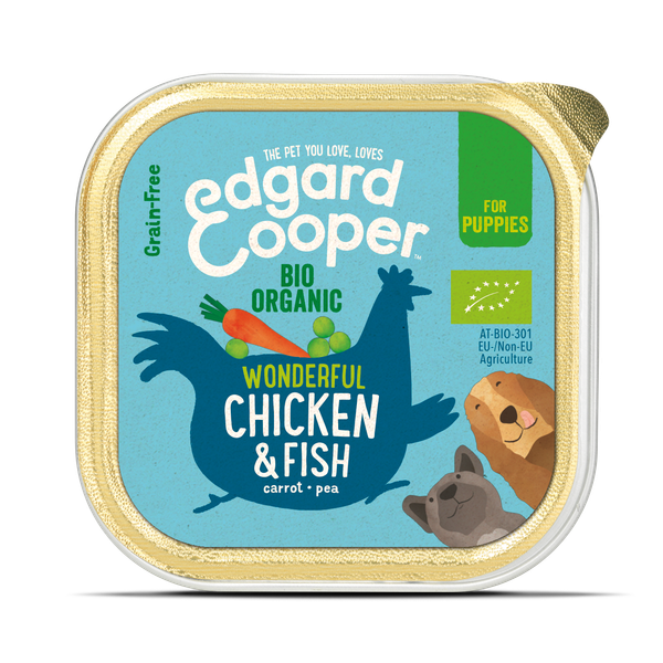 Edgard&Cooper Kuipje Bio Chicken Fish Puppy - Hondenvoer - Kip Vis Wortel 100 g Biologisch