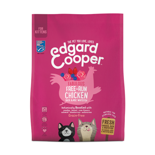 Afbeelding Edgard & Cooper Kitten - Kip, Eend & Witvis - 300 g door Petsplace.nl