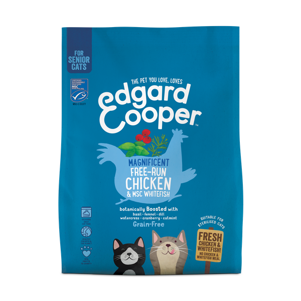 Afbeelding Edgard & Cooper Senior Cat - Kip & Witvis - 300 g door Petsplace.nl