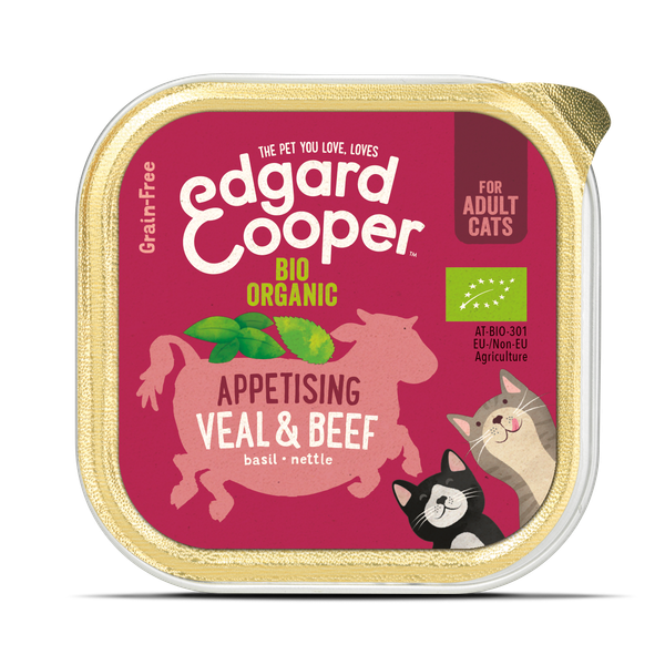 Afbeelding Edgard&Cooper Kuipje Adult Biologisch 85 g - Kattenvoer - Rund&Kalfsvlees door Petsplace.nl