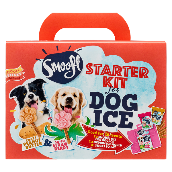 Afbeelding Smoofl Honden Ijs Startersset - Hondensnacks - Aardbei Pindakaas 530 g M door Petsplace.nl