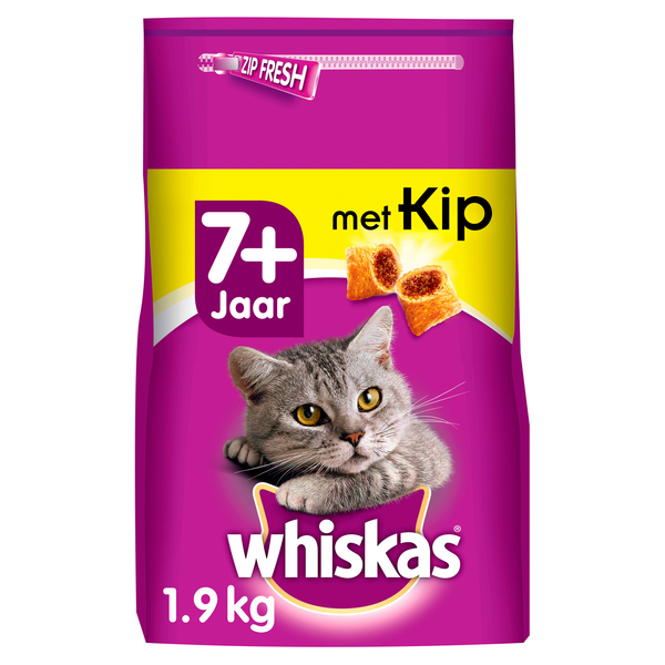 Afbeelding Whiskas Brokjes Senior +7 Kip kattenvoer 1.9 kg door Petsplace.nl