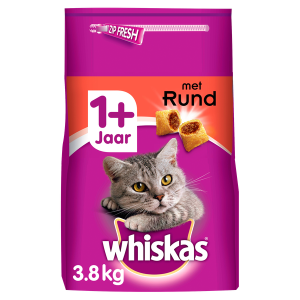 Whiskas 1+ Adult Katten Droogvoer - Rund - 3,8 kg