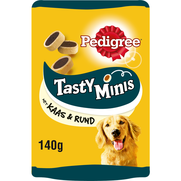 Pedigree Tasty Minis Cheesy Bites Kaas & Rund 140 gram