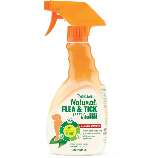 Afbeelding Tropiclean Flea & Tick Spray - Anti tekenmiddel - 473 ml door Petsplace.nl