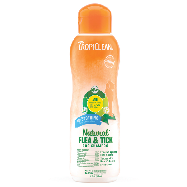 TropiClean Natural Flea & Tick Shampoo Plus Soothing - 592 ml