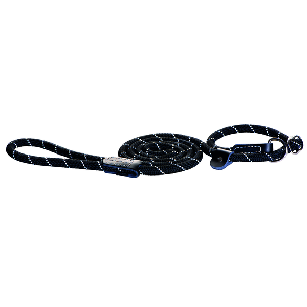 Rogz Rope Line Moxon Lead - Zwart - Small - 180 cm / 9 mm