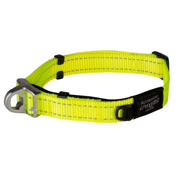 Rogz Lumberjack Safety Halsband - Hondenhalsband - 33-48x2 cm Geel L