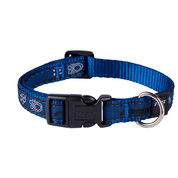 Rogz Scooter Halsband Paw - Hondenhalsband - Navy Medium