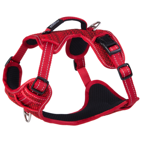 Rogz Explore Tuig Gevoerd Rood - Hondenharnas - 43-59 cm
