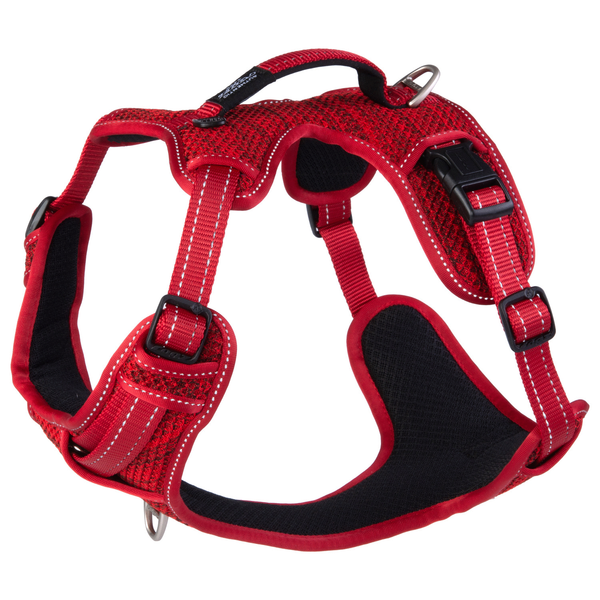 Rogz Explore Tuig Gevoerd Rood - Hondenharnas - 53-73 cm