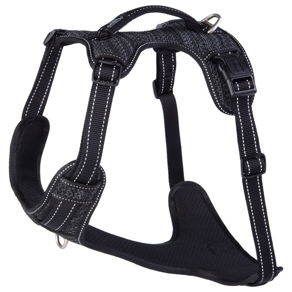 Rogz Explore Tuig Gevoerd Zwart - Hondenharnas - 66-95 cm