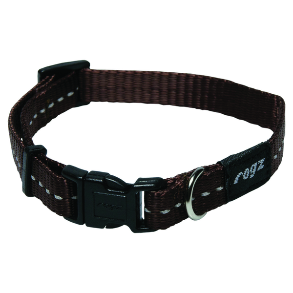 Afbeelding Rogz Halsband Firefly - Hondenhalsband - 1.1 x 16 - 22 cm Bruin door Petsplace.nl