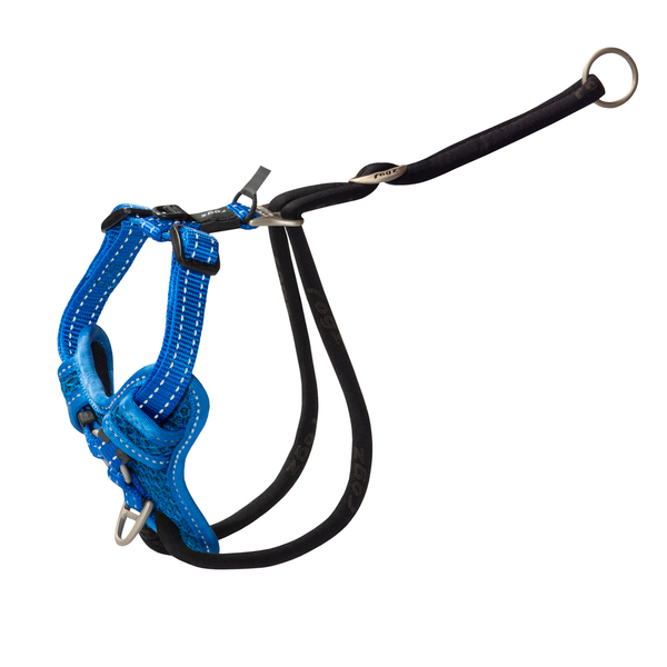 Rogz Utility Stop Pull Tuig Blauw - Hondenharnas - 32-52x1.6 cm