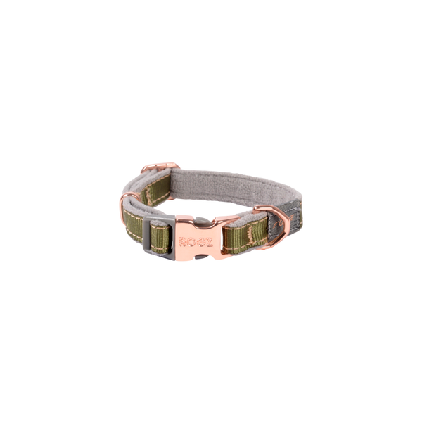 Rogz Urban Halsband Olijfgroen&Grijs&Rosé - Hondenhalsband - Xs