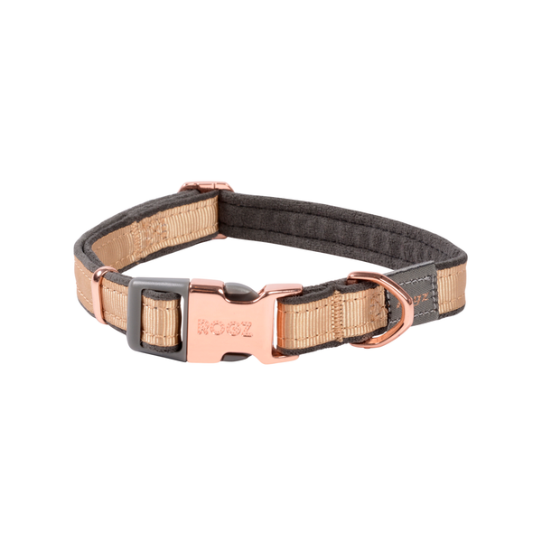 Afbeelding Rogz Urban Halsband Goud&Grijs&Rosé - Hondenhalsband - M door Petsplace.nl