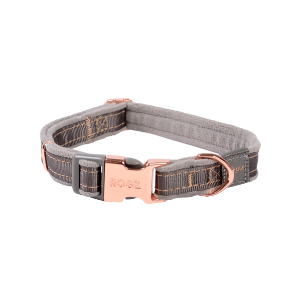 Rogz Urban Halsband Duifgrijs&Grijs&Rosé - Hondenhalsband - M