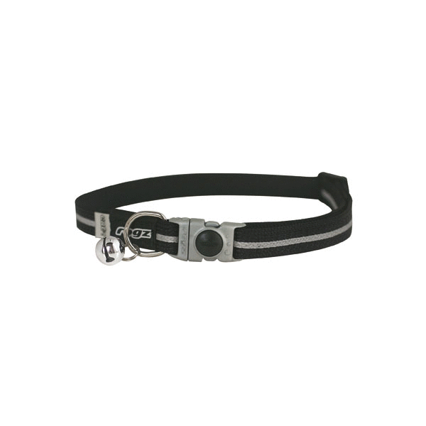 Rogz Alleycat Halsband Zwart - Kattenhalsband - 4.1x23.6 cm