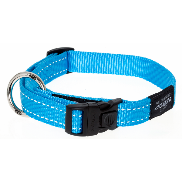 Afbeelding Rogz for dogs fanbelt halsband voor hond turquoise 20 mmx34-56 cm door Petsplace.nl