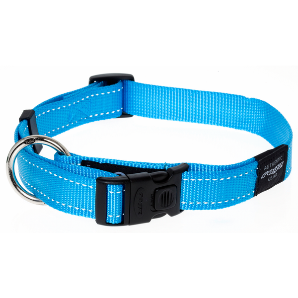 Rogz for dogs lumberjack halsband voor hond turquoise 25 mmx43-73 cm