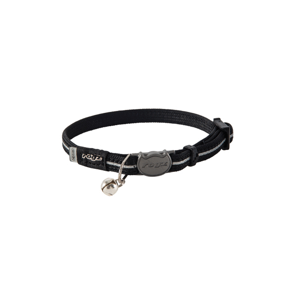 Rogz Alleycat Halsband Zwart - Kattenhalsband - 4.1x21.1 cm