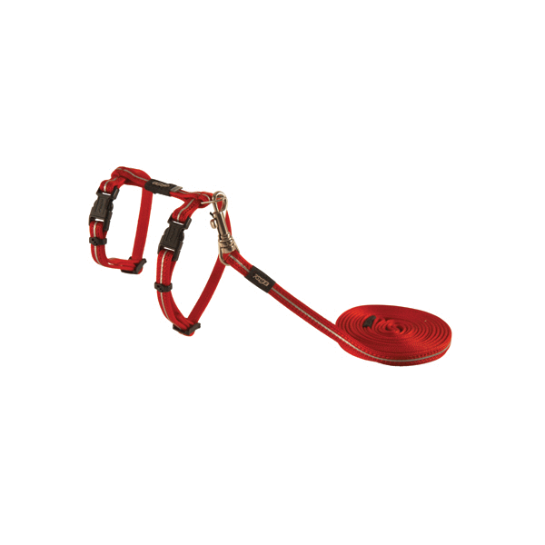 Afbeelding Rogz Beltz - AlleyCat Tuig & Lijn - Maat XS - Rood door Petsplace.nl