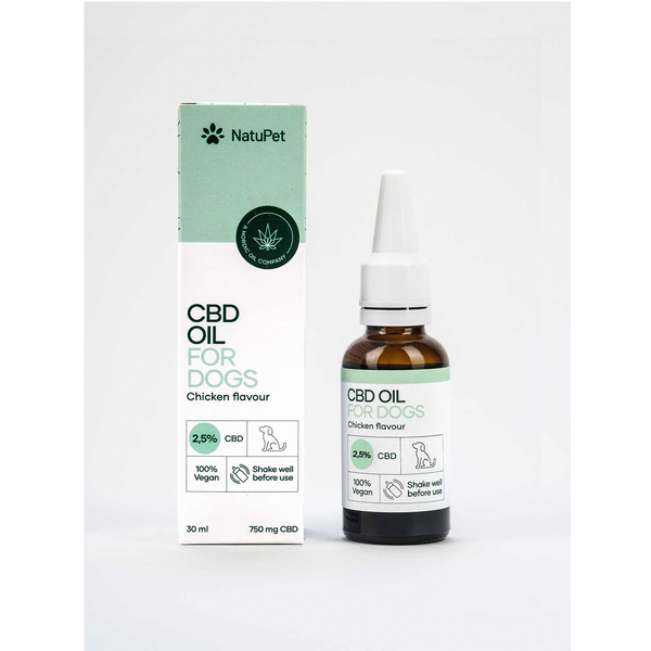 Afbeelding Natupet Cbd Oil For Dogs 2.5% Kip - Hennepolie - 30 ml door Petsplace.nl