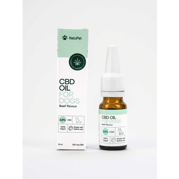 Afbeelding Natupet Cbd Oil For Dogs 2.5% Rund - Hennepolie - 10 ml door Petsplace.nl