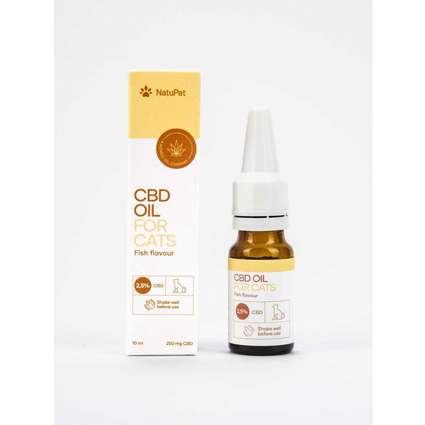 Afbeelding Natupet Cbd Oil For Cats 2.5% - Hennepolie - Vis 10 ml door Petsplace.nl