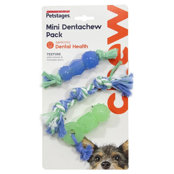 Petstages Mini Dentachew Pack Hondenspeelgoed 11X3.5X3 cm Blauw