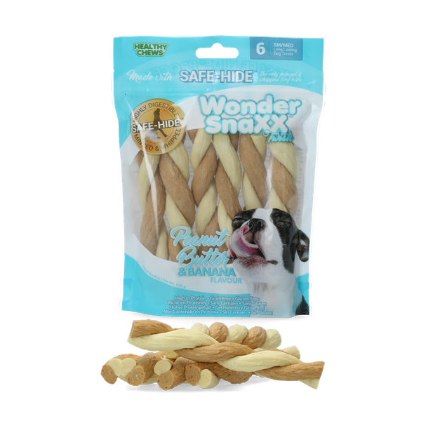 Afbeelding Wonder Snaxx Twists Pinda En Banaan door Petsplace.nl